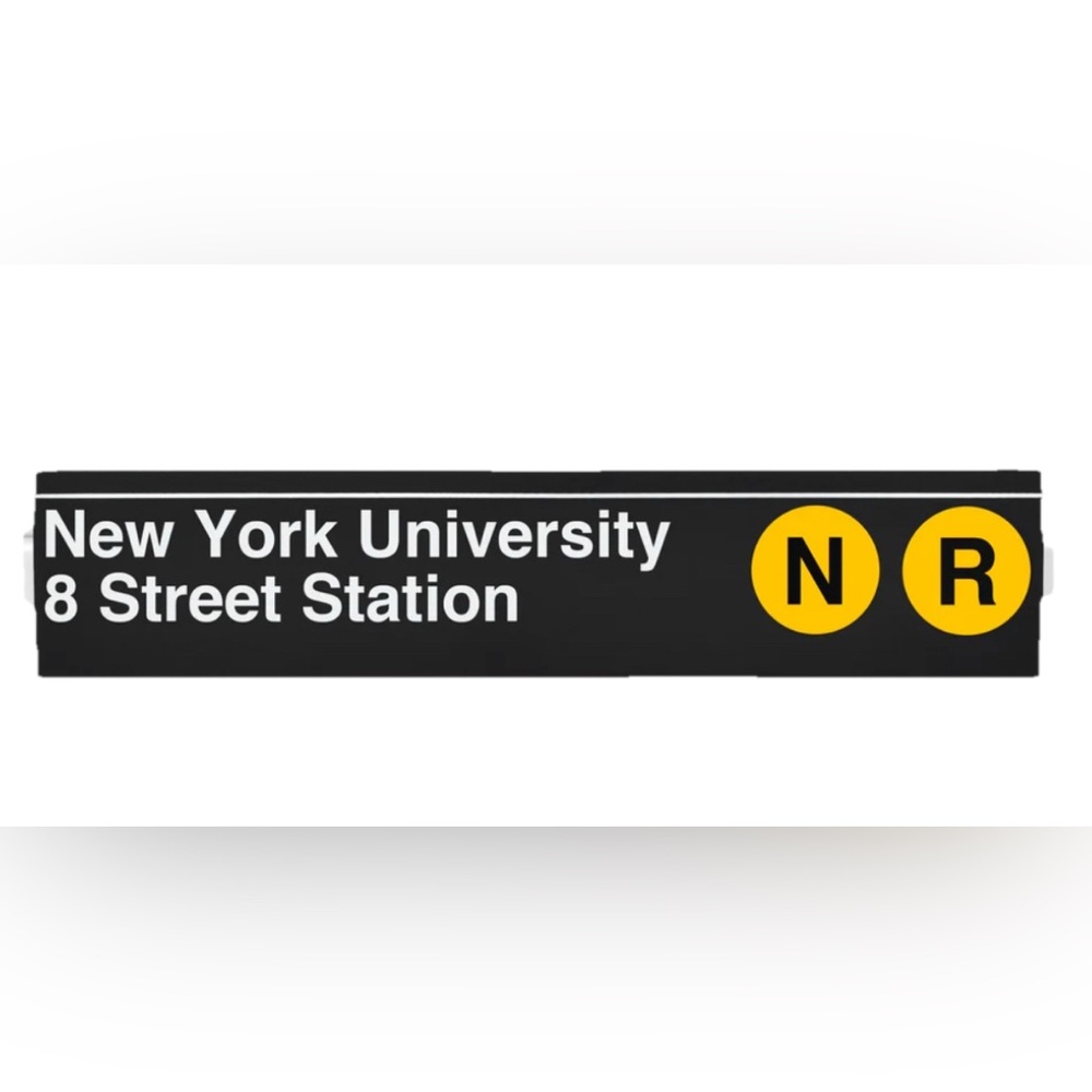 NYU manhattan Subway Sign MTA station UNIVERSITY lines nyc tourist city train N